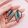 Vintage Colorful Butterfly Wings Dangle Earrings for Women Cool Personality Statement Jewelry Gift