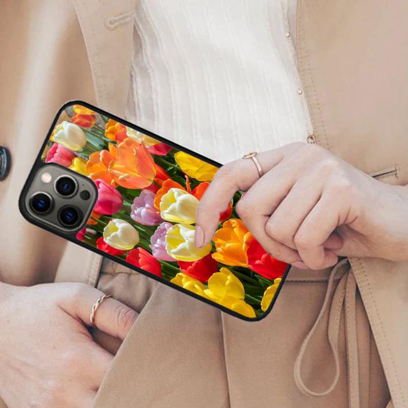 

Cute Tulip Flower Magnetic Phone Case For APPLE iPhone 17 Air 16 14 13 12 Pro Max 15 Plus Wireless Charge With MagSafe Cover iPhone 13mini