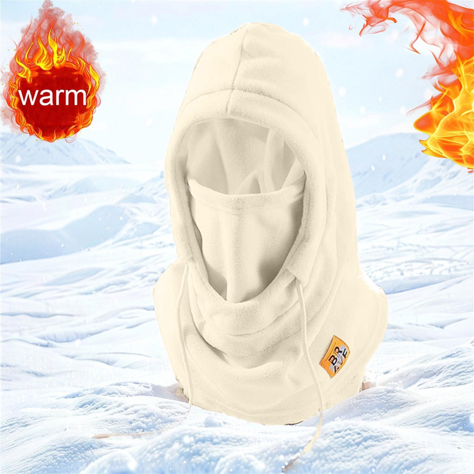 

Лижна маска для чоловіків, жінок, зимова тепла вітрозахисна маска для обличчя, флісовий капюшон, повна голова, шарф, теплий шарф One Size бежевий