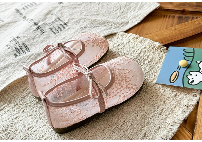 2026 Girls' Breathable Mesh Mary Jane Sandals - Spring/Summer Bow Design