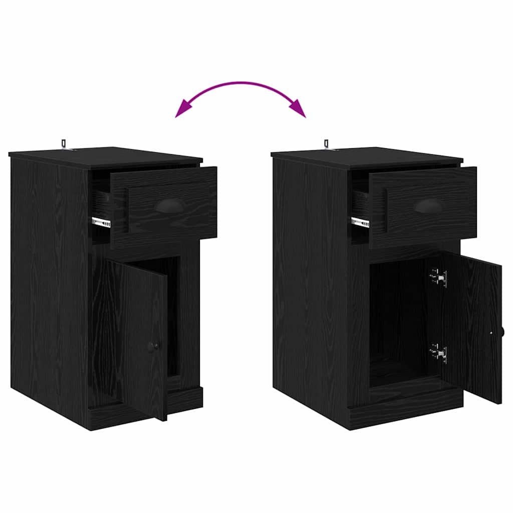 Side Cabinet Black Oak Effect 40 x 50 x 75 cm
