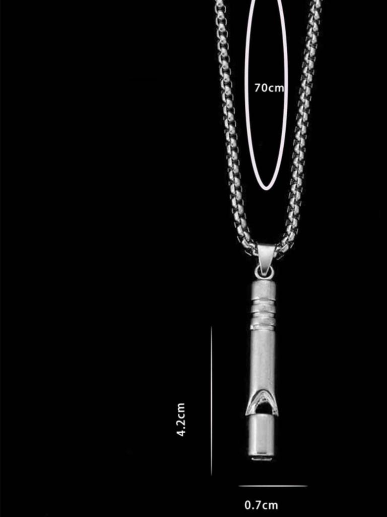 1pc Breathing Necklace Stainless Steel Necklace Increase Attention Whistle Necklace Anxiety Relief for Kids Adult