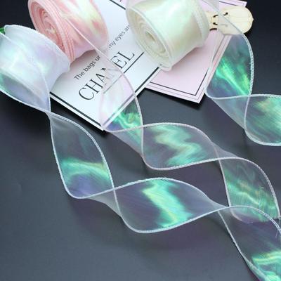 40mm 10 Yards Festival DIY Decoration Flower Bouquet Wrapping Tulle Ribbon Roll of Satin Ribbon KTY
