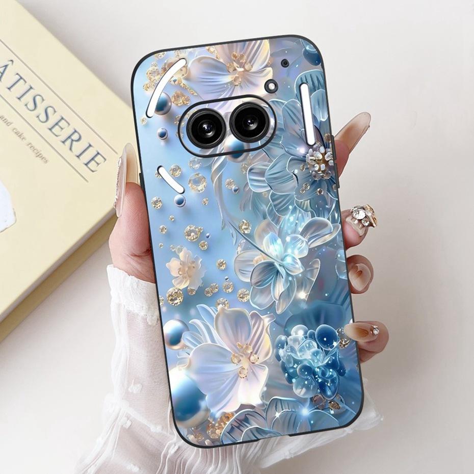Fashion Painting Phone Case For Nothing Phone (2a) Plus Black Silicone Soft Cover For Nothing Phone 2 Phone2a Cases Bumpers