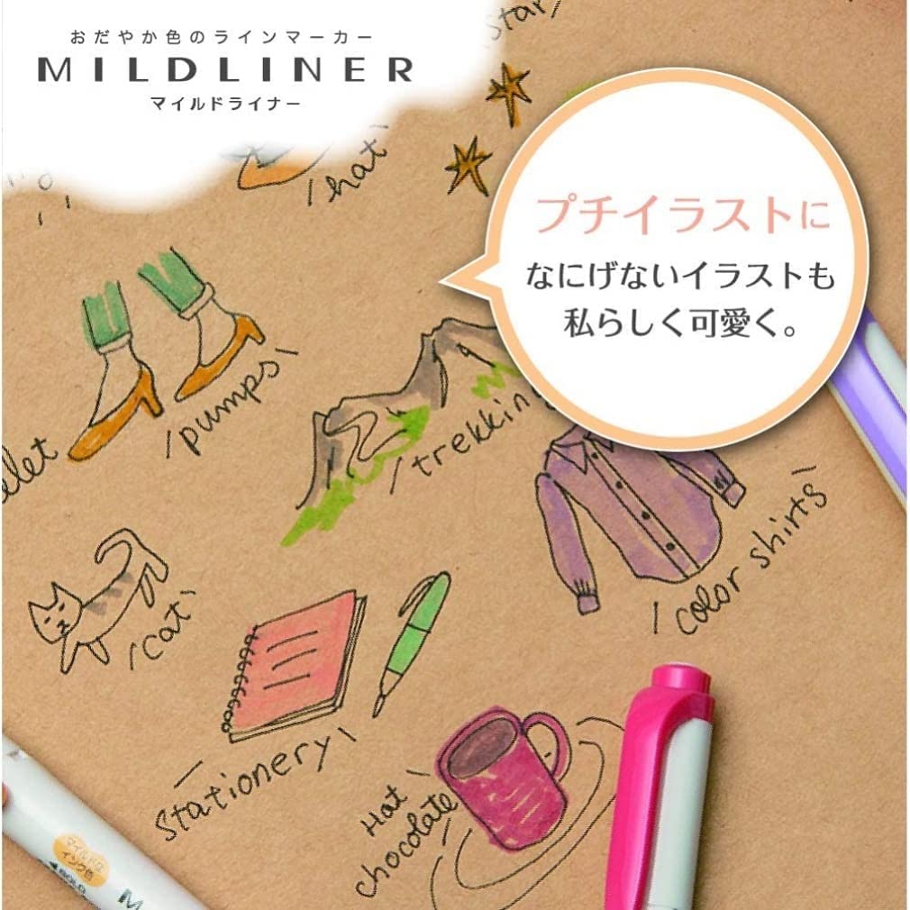 Zebra Sarasa Clip Mildliner Traveling Series Mixed Set Set, Olive, 5-Pen SE-TR-5CI