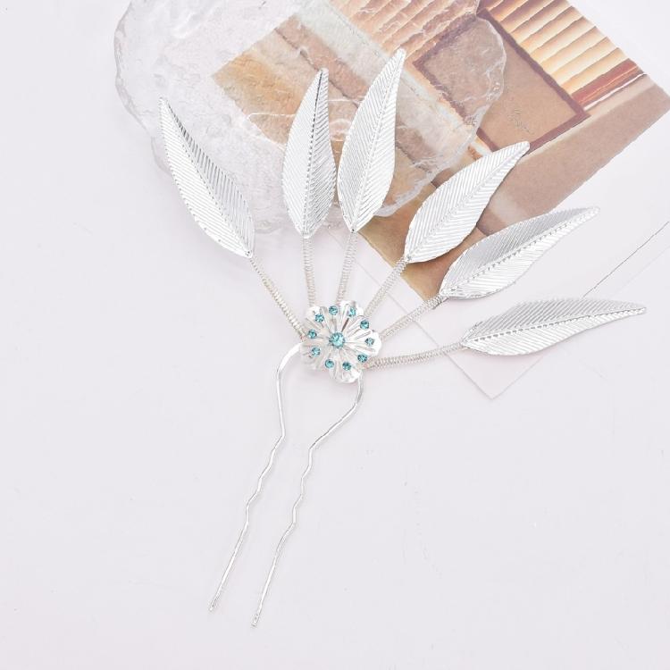 Traditional Thai Peacocks Leaf Hair Decoration Alloy Hair Accesories with Rhinestones Hairpieces for Special Occasion