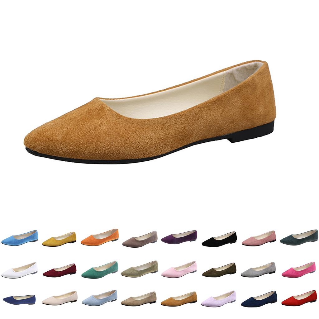 Women's Ballet Flats - Elegant Comfortable With Heel Balerina Shoes Summer Pointed Flat Shoes For Women