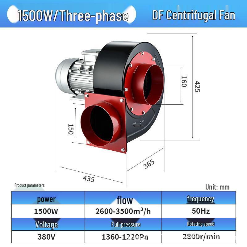 Compact High-Pressure Centrifugal Fan for Kitchen and Laboratory Ventilation