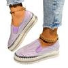 Large size rhinestone muffin shallow mouth women's spring and autumn new flat-bottomed casual breathable one-pedal lazy shoes