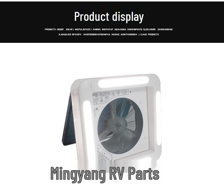 12V/24V RV Skylight Ventilation Fan with Rain Sensor, Insect Protection, Two-Way Airflow & Light for Motorhomes