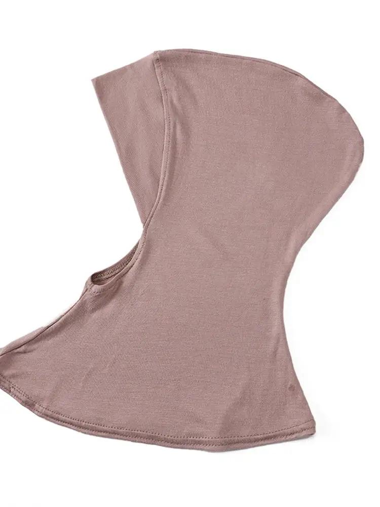 21Colors Soft Modal Elastic Basic Inner Turban Cap Muslim Women Solid Color Wrap Hijab Hats Wear Directly Headscarf Underscarf
