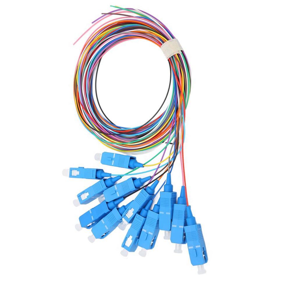 12pcs Fiber Optic Cable 12 Strand Ceramic Ferrule Low Insertion Loss Patch Cord for Instrumentation