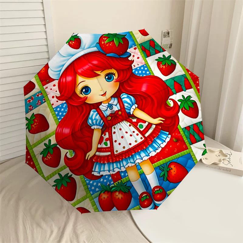 

1PC strawberry dress Umbrella-8-Rib Reinforced, Automatic Open, Lightweight & Durable, Cute Fashion Accessory for Outdoor-P22