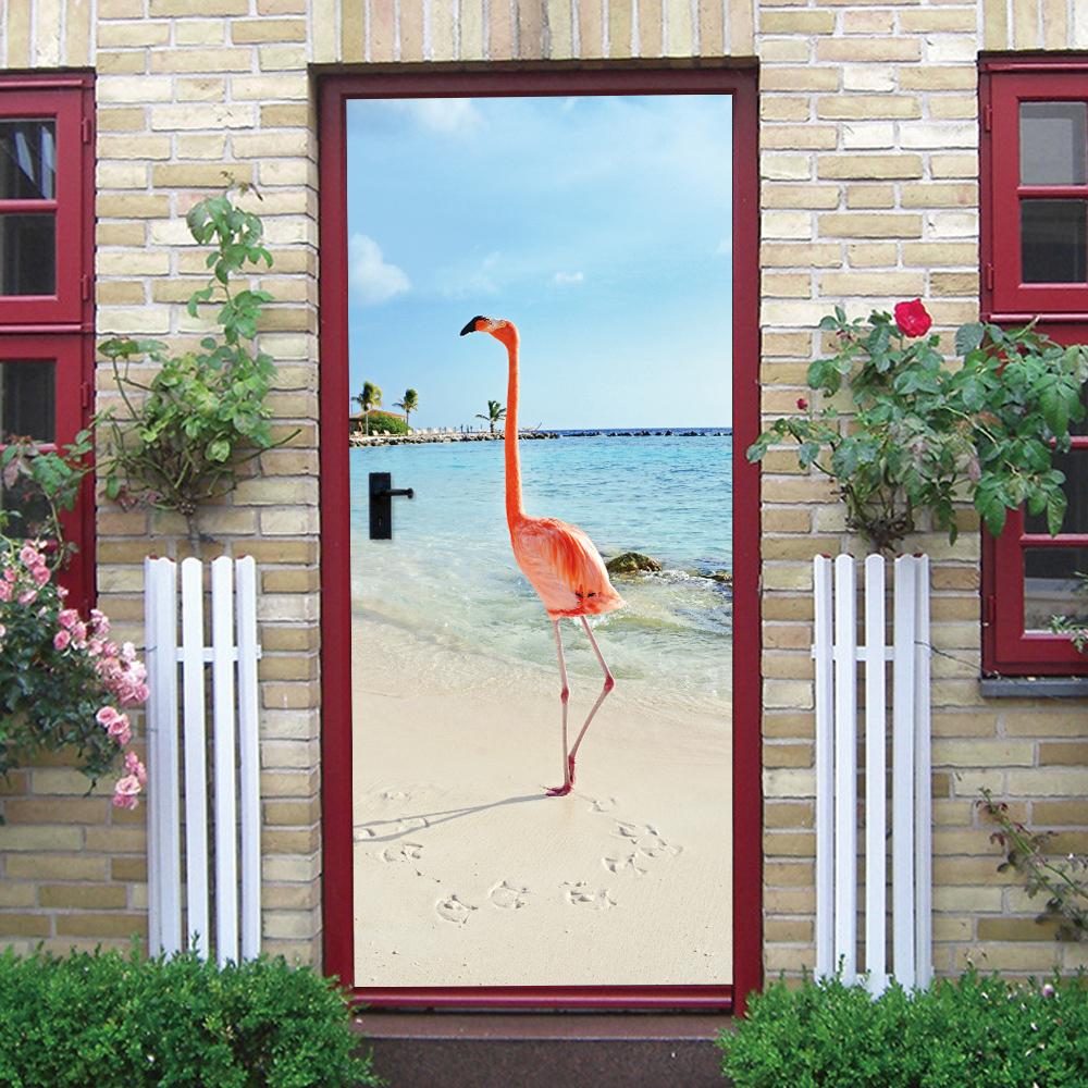 3D Forest Scenery Door Sticker - Removable Vinyl Mural, Nature Pathway Adhesive Door Wallpaper for Home Decor