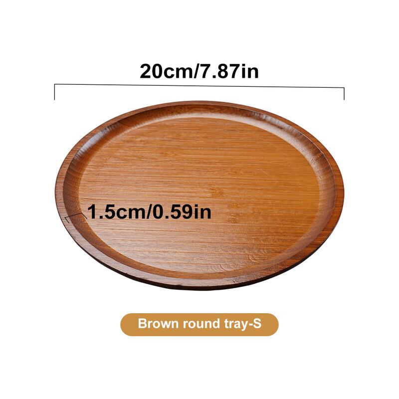 Walnut Bamboo Round Serving Tray
