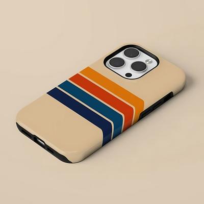 Retro Stripes Phone Case for iPhone 17 17e 16e 16 15 14 13 12 11 X XS XR XSMAX 7 8 Air Pro Max Plus Double-layer Back Cover