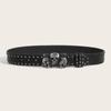 Punk Rivet Belts Versatile Snap On Waist Belt Y2k Skull Belt  Unisex