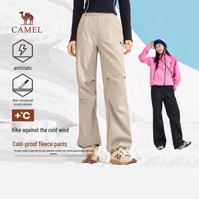 

Camel Women s 2025 F/W Fleece-Lined Anti-Static Straight Cargo Pants M