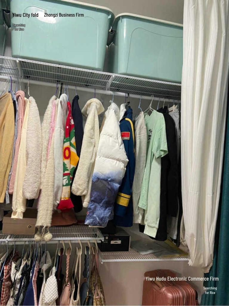 L-Shaped Wardrobe Storage: Cloakroom Accessory, Net Rack, AA Column, Basket Dames Combination