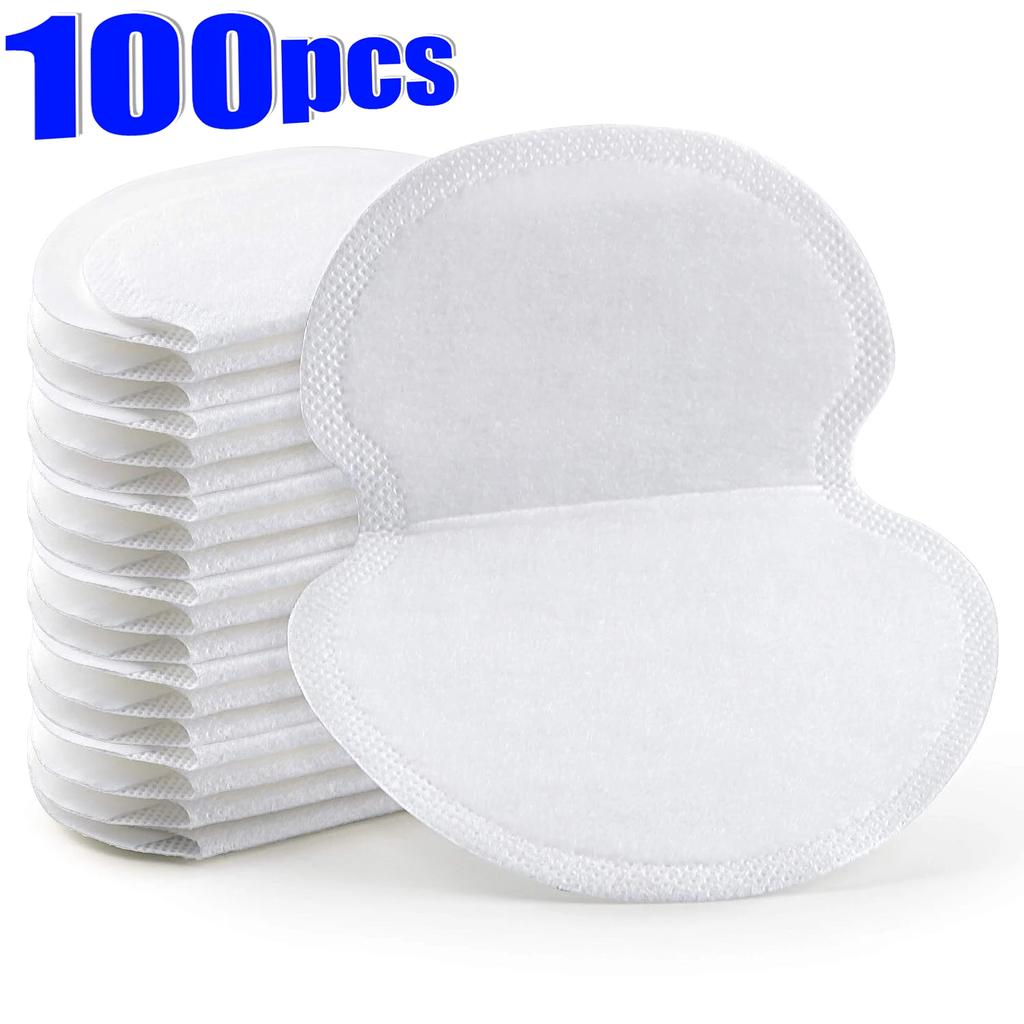 100pcs Unisex Sweat Pads Summer Deodorants Underarm Anti Perspiration Sweat Pads Disposable Armpit Absorb Sweat Shield Pad