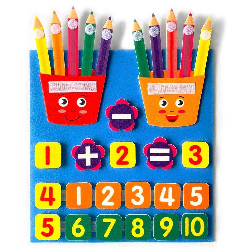 Felt Finger Math Learning Board: DIY Educational Toy for Addition and Subtraction