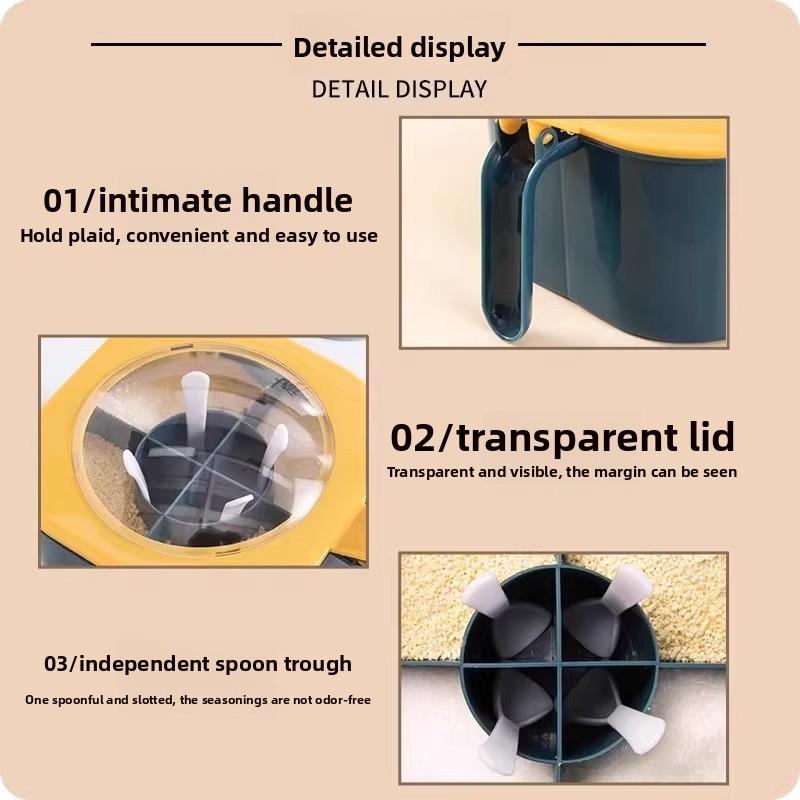 Multi-compartment Spice Box for Kitchen and Home Use