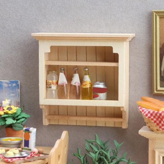 Miniature Wall-Mounted Shelf 1:12 Scale Retro Mini Shelf Tiny Tiered Storage Shelf for Miniature Kitchen Living Room Doll Furniture