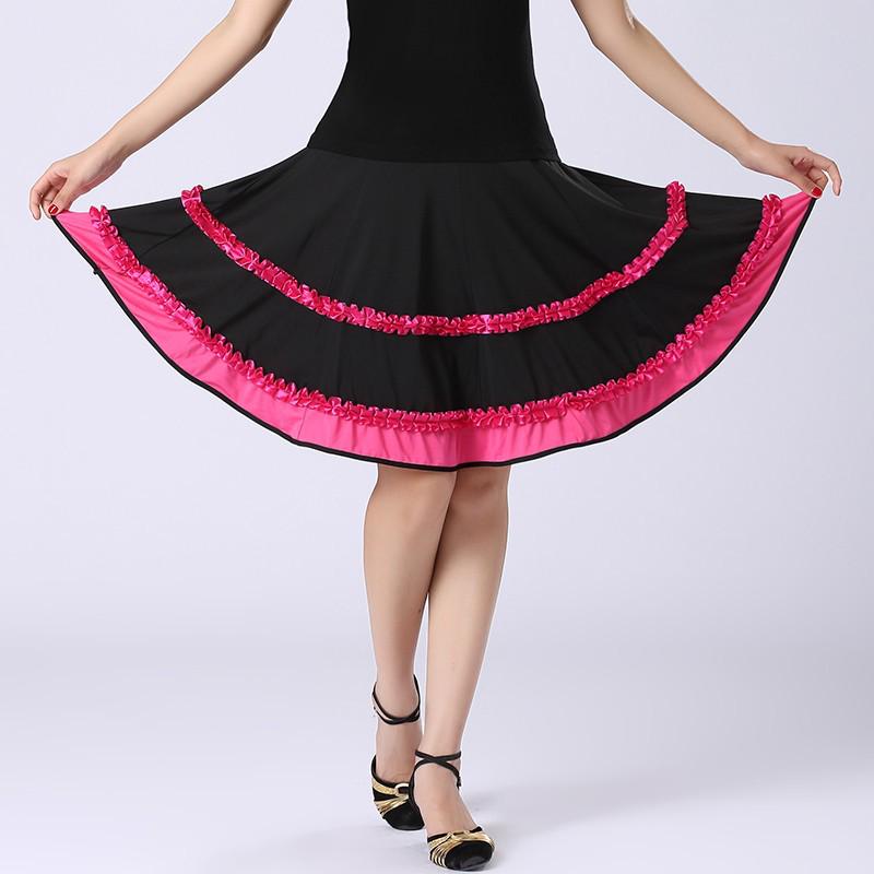 2025 Dame Sommer Latin Kort Firkantdans Skjørt Kostyme