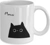 Meow Cat Lover Mug-black Cat Coffee Cup Female Girl Gift Office Ceramic Cup 320ML White Mugs Coffee Cups