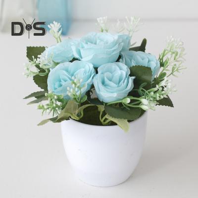 HOW-E Pianta di Fiori Finti Simulata Decorazione Tavolo da Pranzo Plastica Camera da Letto Imitazione Fiori in Vaso