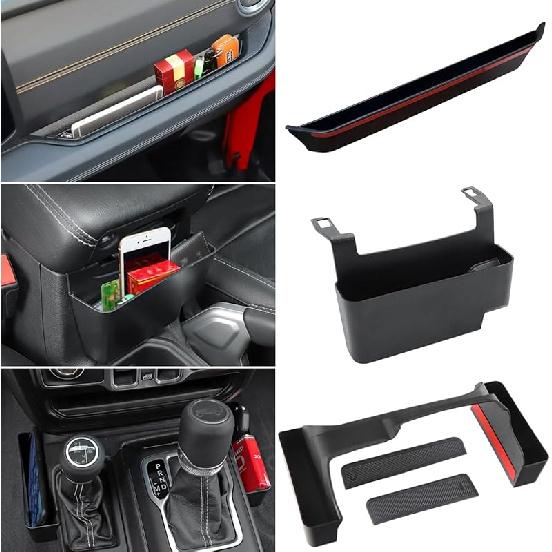 YOCTM Front Center Console Organizer Tray for Jeep Wrangler JL JT Armrest Storage Box Accessories Fits 2018-2025 JLU Sports Sahara Freedom Rubicon X