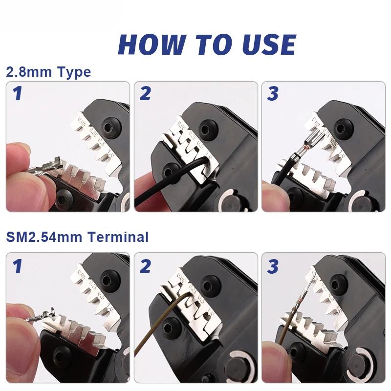 ZEXEF Crimping Tools PH2.0/XH2.54/2.8/3.0/3.96/KF2510/JST Terminal SN-2549S 0.08-1.0mm²/AWG28-18  Wire Ratcheting Pliers YEFYM