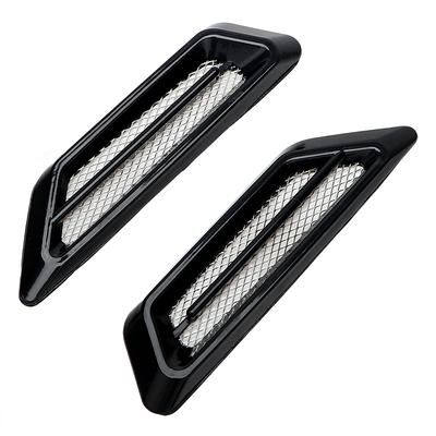 Side Mesh Cover Auto Sticker Hood Bonnet Car False Air Outlet Decoration Stickers 1 Pair Shark Gills Universal