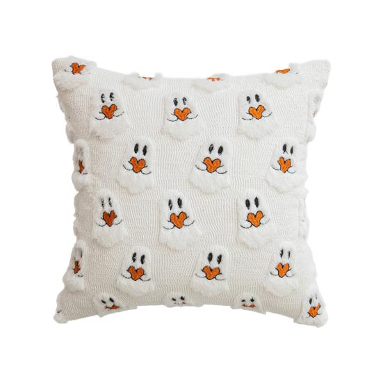 Decorative Pillow Case Ghost Pumpkin Cat Pattern Pillow Cover Removable Easy To Clean Washable Throw Pillow Case