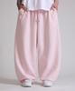 LIKE THE MOST Curved Suede Wide Training Pants_Pink