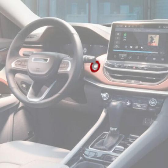 For -2025 Jeep Compass ABS Red Interior One-Button Start Switch Cover Trim