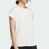 Adidas Alphabet Print Casual Round Neck Training T-Shirt Women Tops Apricot IM8859