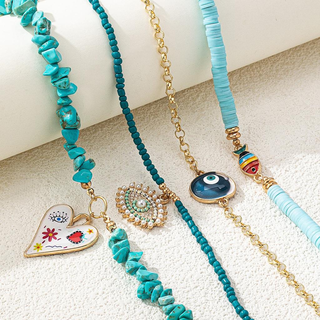 New Eye Element Pendant Necklace Bohemian Exquisite New Collarbone Chain Degree