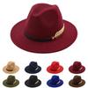 Simple Fashion Formal Occasion Couples Woolen Hats Large Brimmed Jazz Hats Autumn And Winter Fashion British Vintage Top Hats