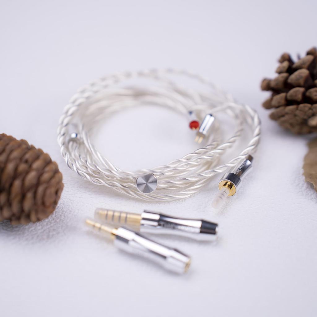Linsoul THIEAUDIO EST Litz 5N OCC Crystal Earphone Upgrade Soft Oxidation for (Static Electricity) 100-Strand Silver-Plated (Single Copper) Cable,
