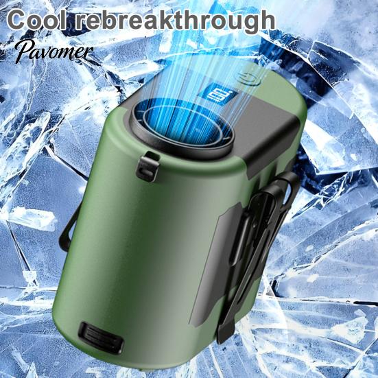 Electric Cooling Fan Waist Clip with LED Light 5 Speed Adjustable Portable 10000mAh Rechargeable Wearable Multifunctional Heatstroke Prevention Belt