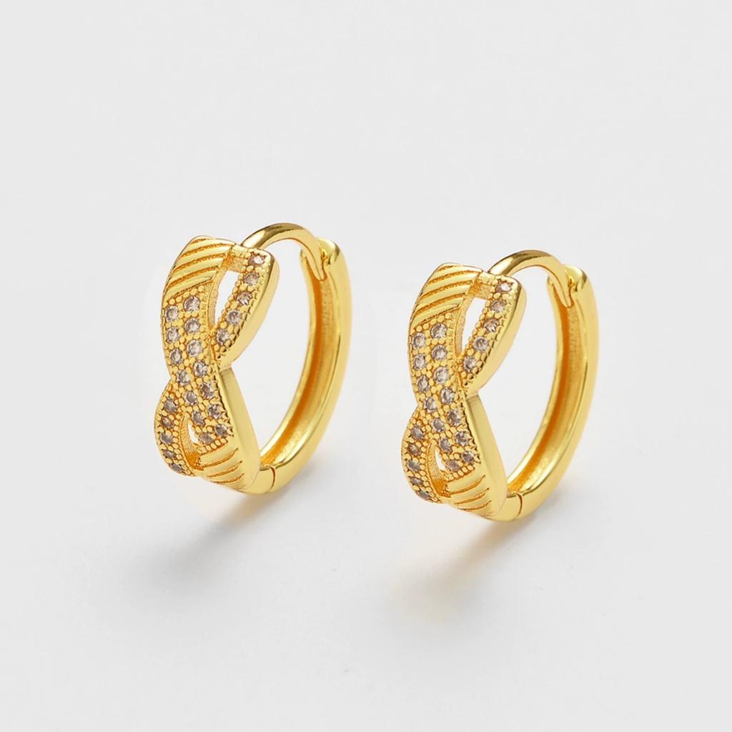 Cute Female White Zircon Stone Hoop Earrings Vintage Fashion Silver Color Wedding  For Women