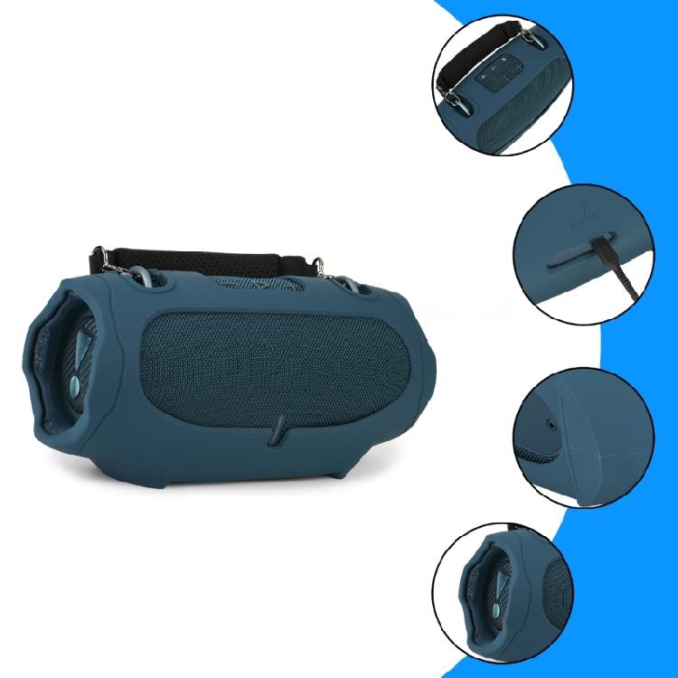 Portable Silicone Case Carrying Storage Bag with Shoulder Straps for Xtreme 4 Speakers for Travel Home Office