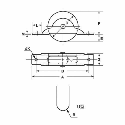 Yokozuna B-type Flutter Door Roller, Duracon Roller, 33 U, FDM-0338