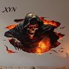 Decorative PVC Wall Art for Living Room Halloween 3D Decal, Breakout Illusion Sticker with Skull Ghost, Spooky Ghost Decor Party, Peel And Stick