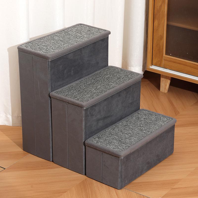 Three-Tier Foldable EVA Foam Pet Ramp Toy with Stakes