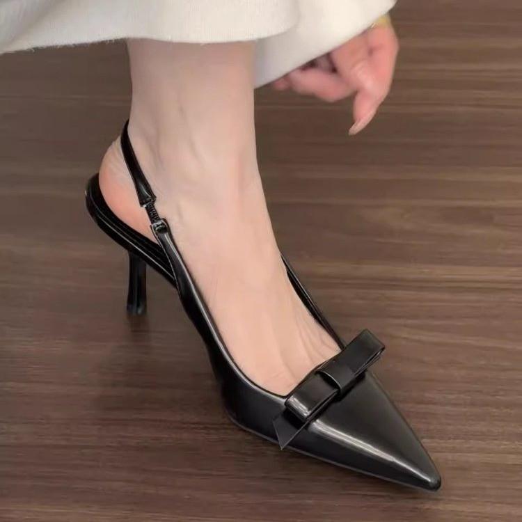 

Fashion New Women Leather Footwear Buckle Pumps Red Pointed Toe Slingback High Heel Autumn Fashion Sexy Party Punk Goth High Heels 35