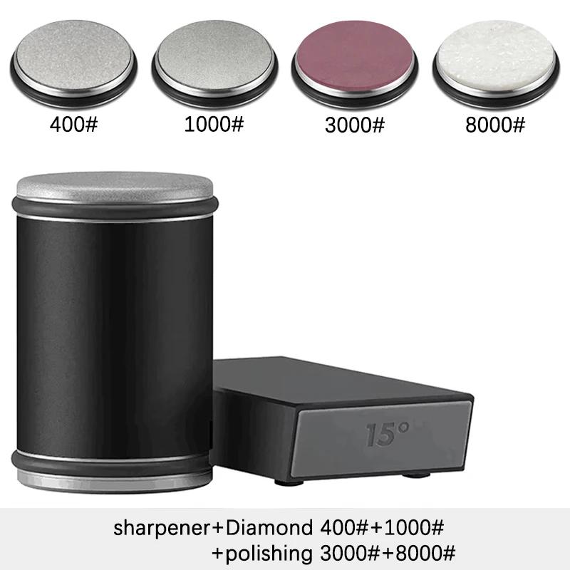 Válcová bruska na nože Magnetický držák na nože Diamantová brusná sada s úhlem 15 a 20 stupňů Váleček Kuchyňský doplněk