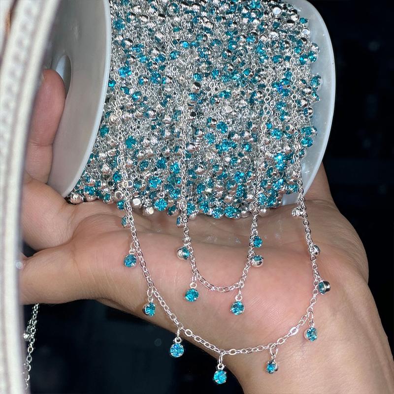 Catena Strass 10m Nappa Strass Bianco Blu Viola Rosa Rosso Catena Metallica Accessori Fai da Te Decorazione Abiti Borse Creazione Gioielli