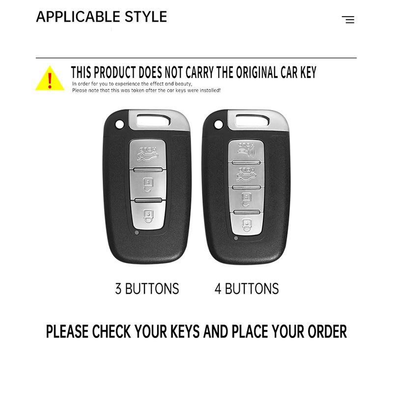 Interior Mouldings 3 4 Button Zinc Alloy Car Key Case Cover Fob For Hyundai IX35 Elantra Sonata 8 9 For Kia Sportage K5 K2 Soren
